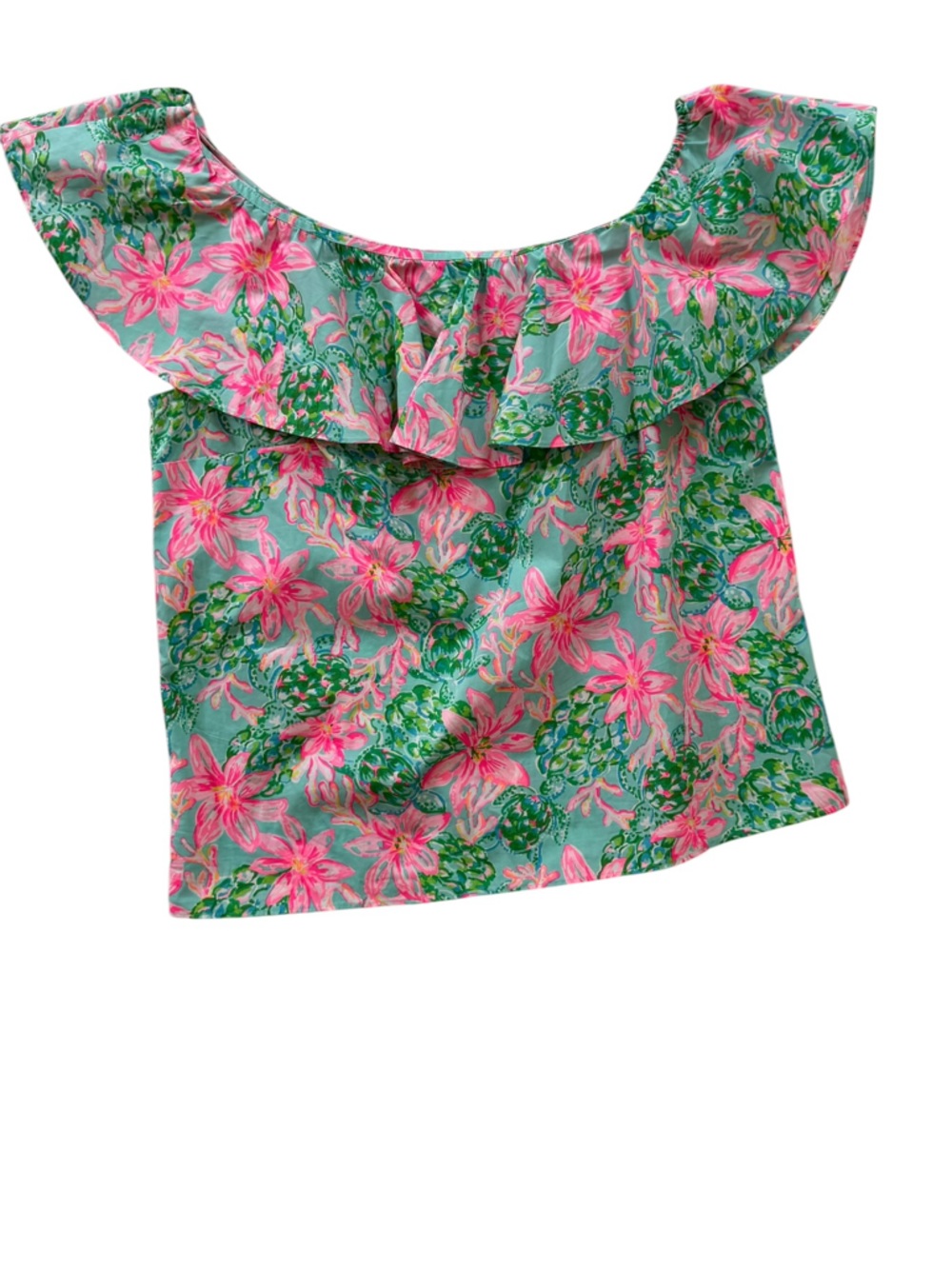 Lilly Pulitzer Zeldie One Shoulder Ruffle Top Size Xtra Small - Picture 6 of 8
